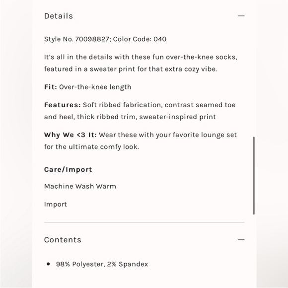 free People Sparrow Over The Knee Socks Sweater Print, 3 Pairs, NWT - Picture 5 of 7